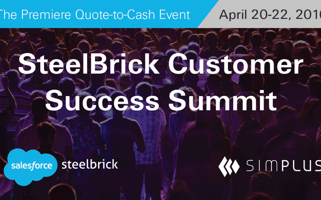 Simplus partners with SteelBrick as a Platinum Sponsor for the colossal Customer Success Summit 2016
