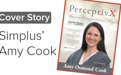 Amy Cook, Simplus CMO, on the cover of PerceptivX