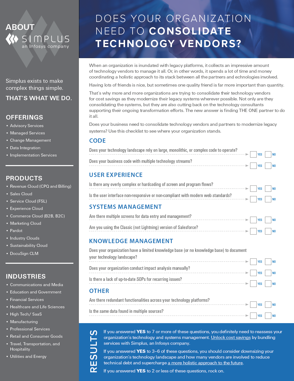 consolidate technology vendors